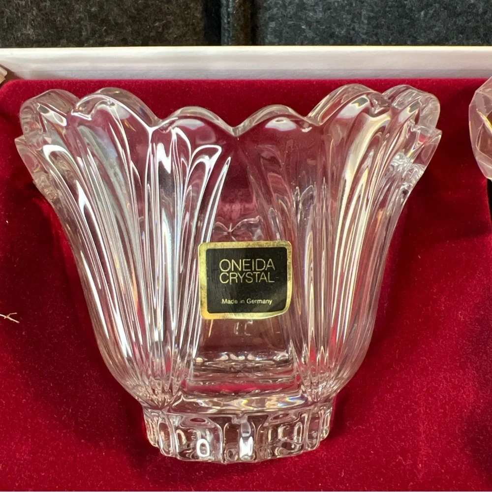 Oneida Crystal Juilliard‎ Demi Bowl & Guest Soap Seashells NEW USA Oneida NY